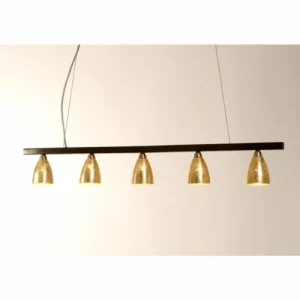 Luminaires Holländer Suspension Holländer ALICE TRAVE Brun, 5 lumières* Lampes En Verre