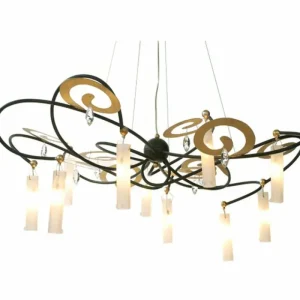 Luminaires Holländer Suspension Holländer CASINO GRANDE Brun, Or, Noir, 10 lumières* Lampes En Verre