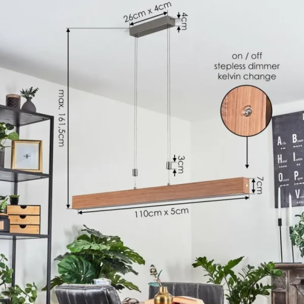 hofstein Suspension Hyllinge LED Chrome, Gris, 1 lumière* Lampes Modernes