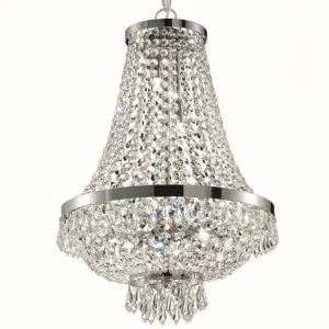 Luminaires Ideallux Suspension Ideal Lux CAESAR Chrome, 9 lumières* Lampes En Verre