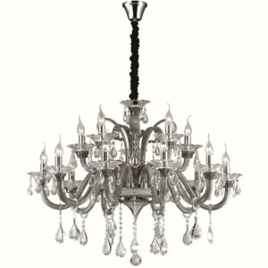 Luminaires Ideallux Suspension Ideal Lux COLOSSAL Chrome, 15 lumières* Lampes En Verre