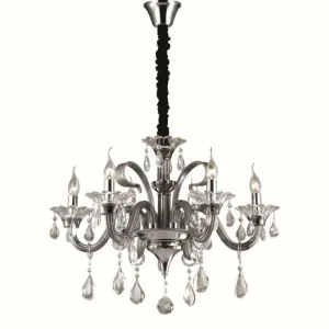 Luminaires Ideallux Suspension Ideal Lux COLOSSAL Chrome, 6 lumières* Lampes En Verre