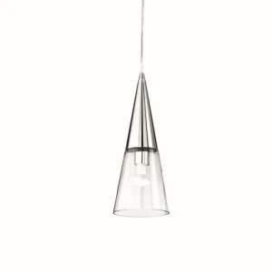Luminaires Ideallux Suspension Ideal Lux CONO Chrome, 1 lumière* Lampes En Verre