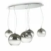 Luminaires Ideallux Suspension Ideal Lux DISCOVERY Chrome, 5 lumières* Lampes En Verre
