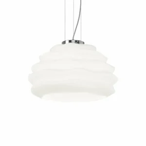 Luminaires Ideallux Suspension Ideal Lux KARMA Chrome, 1 lumière* Lampes En Verre