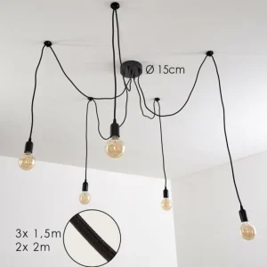 hofstein Suspension Imini Noir, 5 lumières* Lampes Modernes