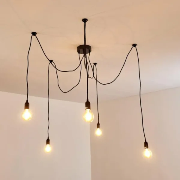 hofstein Suspension Imini Noir, 5 lumières* Lampes Modernes