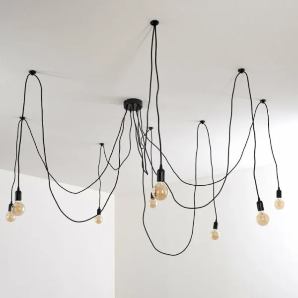 hofstein Suspension Imini Noir, 8 lumières* Lampes Modernes