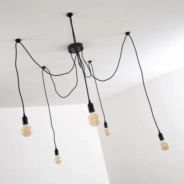 hofstein Suspension Imini Noir, 5 lumières* Lampes Modernes