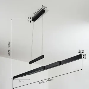 hofstein Suspension Inicio LED Noir, 3 lumières* Lampes Modernes