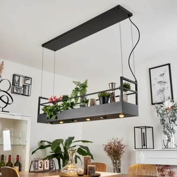 hofstein Suspension Jabilla Noir, 6 lumières* Lampes Modernes