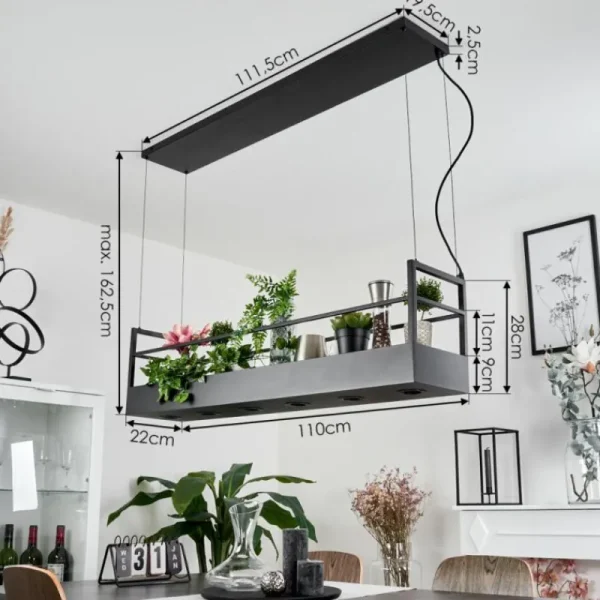 hofstein Suspension Jabilla Noir, 6 lumières* Lampes Modernes