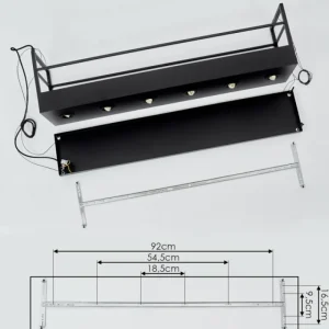 hofstein Suspension Jabilla Noir, 6 lumières* Lampes Modernes