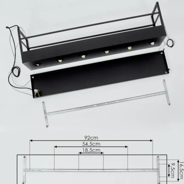 hofstein Suspension Jabilla Noir, 6 lumières* Lampes Modernes