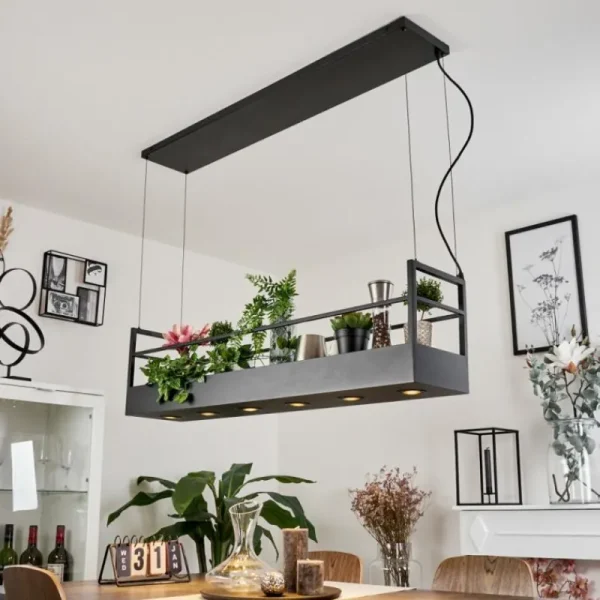 hofstein Suspension Jabilla Noir, 6 lumières* Lampes Modernes