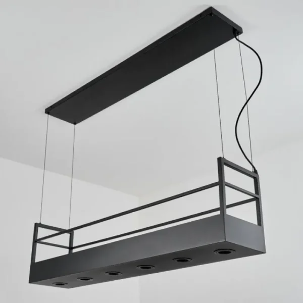 hofstein Suspension Jabilla Noir, 6 lumières* Lampes Modernes