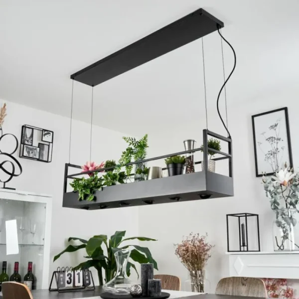 hofstein Suspension Jabilla Noir, 6 lumières* Lampes Modernes