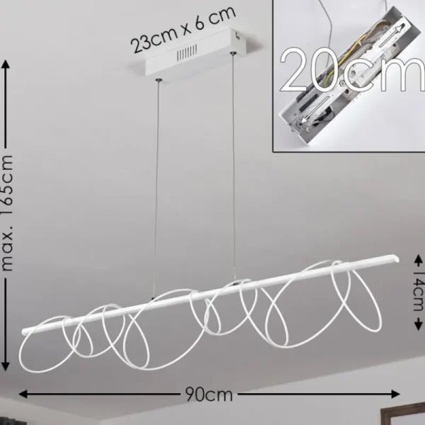 hofstein Suspension Jimma LED Blanc, 8 lumières* Lampes Modernes