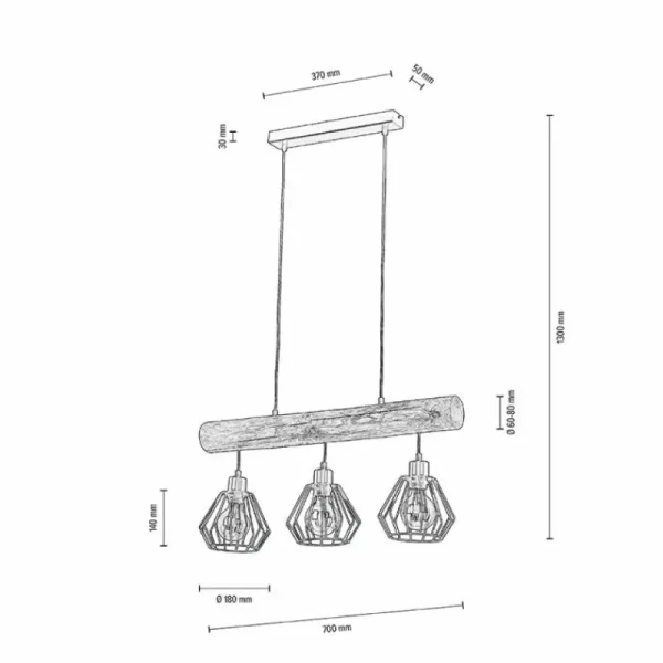 hofstein Suspension Jobson Écru, 3 lumières* Lampes Modernes
