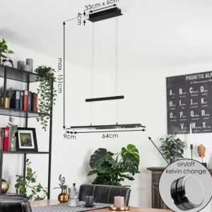 hofstein Suspension Junsele LED Noir, 1 lumière* Lampes En Verre
