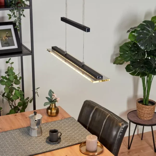 hofstein Suspension Junsele LED Noir, 1 lumière* Lampes En Verre