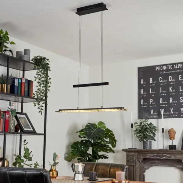 hofstein Suspension Junsele LED Noir, 1 lumière* Lampes En Verre