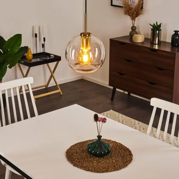 hofstein Suspension Karo Laiton, 1 lumière* Lampes En Verre