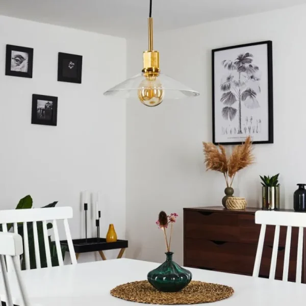 hofstein Suspension Karo Laiton, 1 lumière* Lampes En Verre