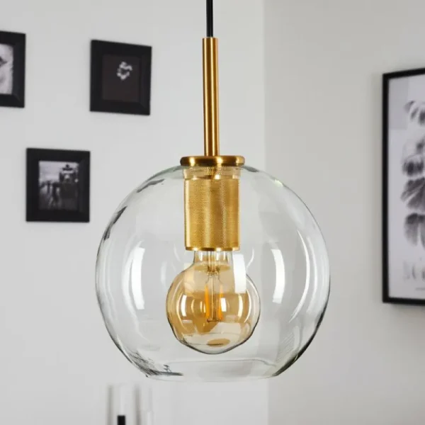 hofstein Suspension Karo Laiton, 1 lumière* Lampes En Verre