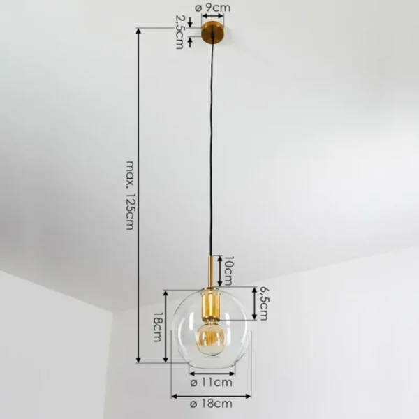 hofstein Suspension Karo Laiton, 1 lumière* Lampes En Verre