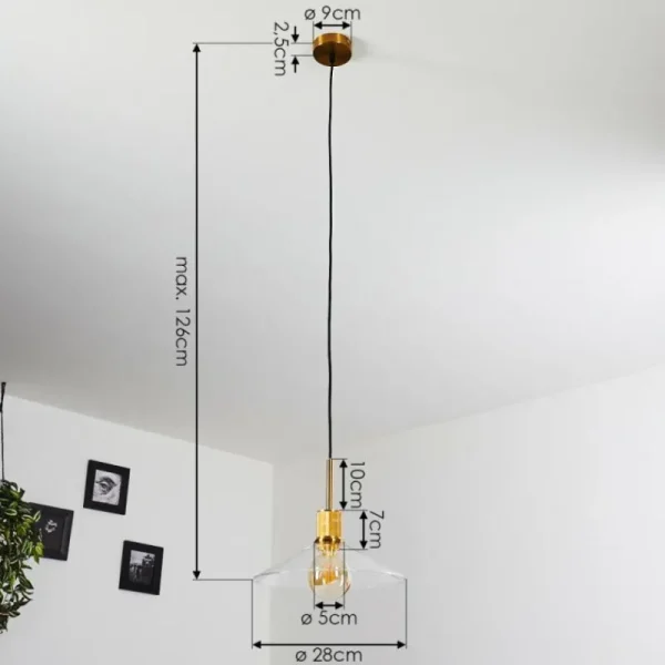 hofstein Suspension Karo Laiton, 1 lumière* Lampes En Verre