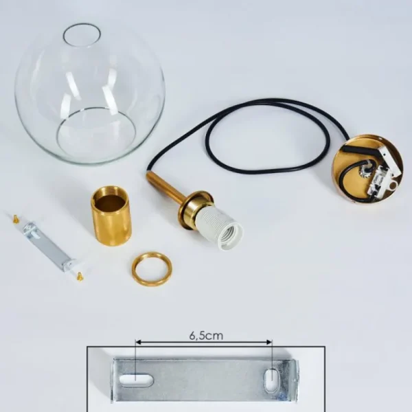 hofstein Suspension Karo Laiton, 1 lumière* Lampes En Verre