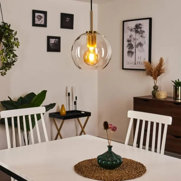hofstein Suspension Karo Laiton, 1 lumière* Lampes En Verre