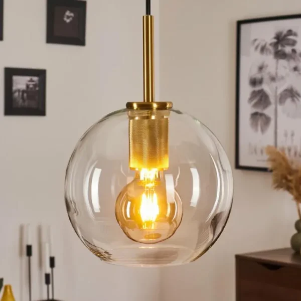 hofstein Suspension Karo Laiton, 1 lumière* Lampes En Verre