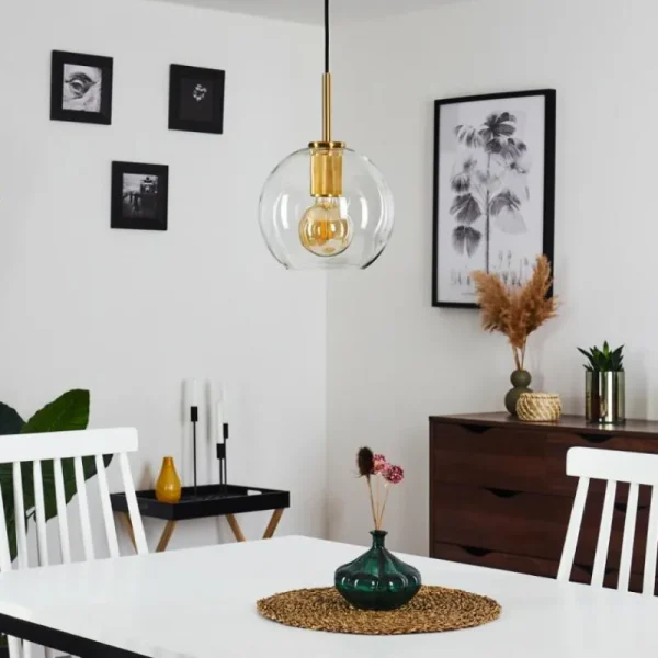 hofstein Suspension Karo Laiton, 1 lumière* Lampes En Verre