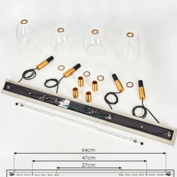 hofstein Suspension Kenong Laiton, 4 lumières* Lampes En Verre
