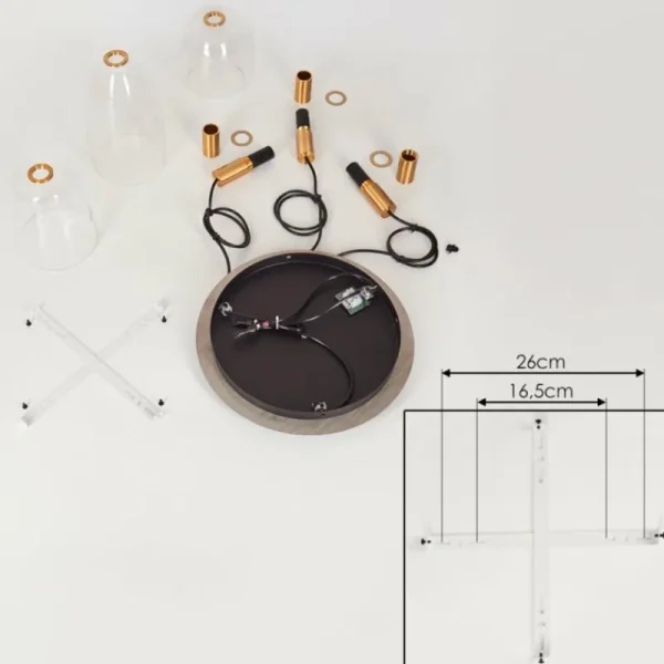 hofstein Suspension Kenong Laiton, 3 lumières* Lampes En Verre