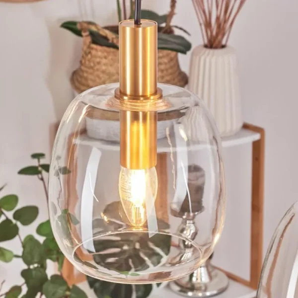 hofstein Suspension Kenong Laiton, 3 lumières* Lampes En Verre