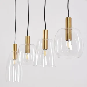 hofstein Suspension Kenong Laiton, 4 lumières* Lampes En Verre