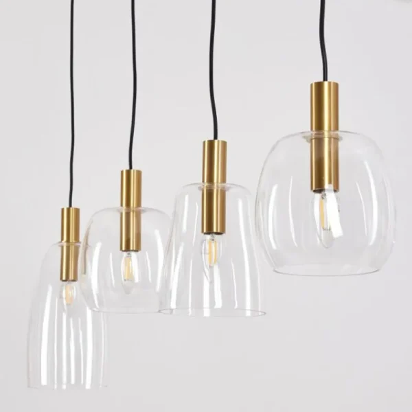 hofstein Suspension Kenong Laiton, 4 lumières* Lampes En Verre