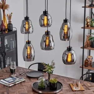 hofstein Suspension Kenong Noir, 6 lumières* Lampes Modernes