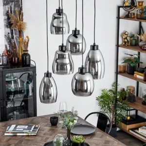 hofstein Suspension Kenong Noir, 6 lumières* Lampes Modernes