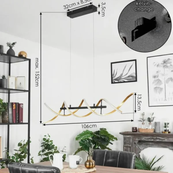 hofstein Suspension Khovet LED Noir, 1 lumière* Lampes Modernes