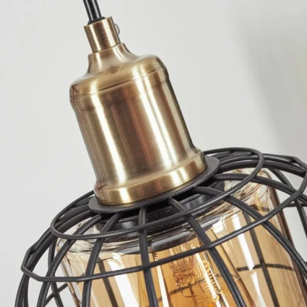 hofstein Suspension Kiubneko Noir, 1 lumière* Lampes En Verre