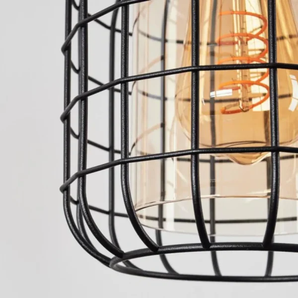 hofstein Suspension Kiubneko Noir, 4 lumières* Lampes En Verre