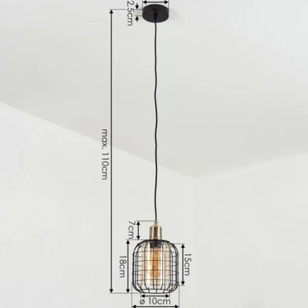 hofstein Suspension Kiubneko Noir, 1 lumière* Lampes En Verre