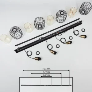 hofstein Suspension Kiubneko Noir, 4 lumières* Lampes En Verre