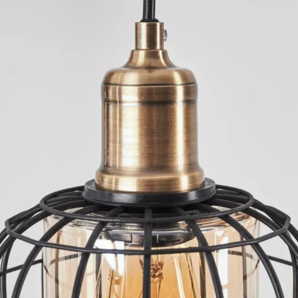 hofstein Suspension Kiubneko Noir, 4 lumières* Lampes En Verre