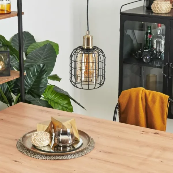 hofstein Suspension Kiubneko Noir, 1 lumière* Lampes En Verre