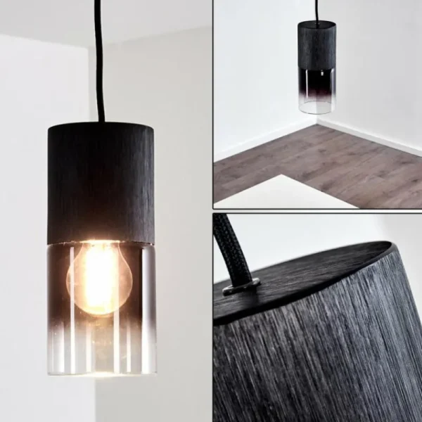 hofstein Suspension Kuparuk Noir, 1 lumière* Lampes Modernes